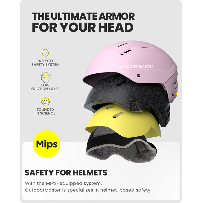 Шолом Outdooraster IPS Kelvin II для сноубордингу та лижного спорту (Матвий Рожевий, M)