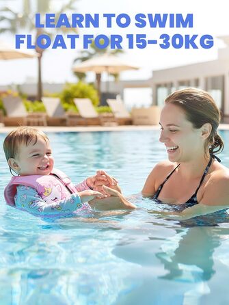 Спасальний жилет для плавання Gogokids 15-30 кг, для навчання плаванню, рожевий S (1-3 роки)