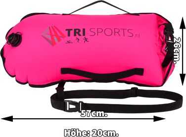 Плавальний буй для відкритої води Tri-Sports, рожевий — безпечний аксесуар для плавання з відділенням для речей