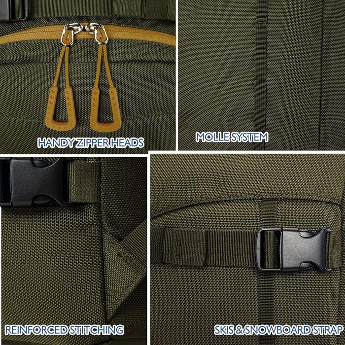 Рюкзак для лижного спорядження Unigear 50L/70L з відділенням для шолома, 50/70 літрів, армійний зелений