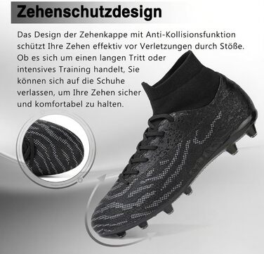 Чоловічі футбольні бутси AG 47 EU, чорні - Madame Stollenschuhe