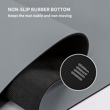 Килимок для йоги FITMIND з PU, антиковзкий ULTRA GRIP, 183x68 см, 4,7 мм, швидковисихаючий, для пілатесу та йоги, темно-сірий