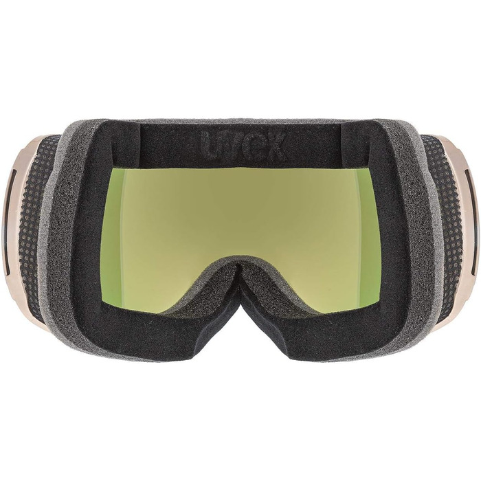 Лижна маска uvex dh 2100 WE Glamour для дорослих, хромована, захист від спотворень, контрастна лінза, розмір універсальний, рожево-зелена