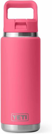 Термобутилка YETI Rambler C з трубочкою, вакуумна, нержавіюча сталь, 769 мл, Tropical Pink