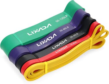 Набір фітнес-гумок Lixada з натурального латексу з дверним анкером, ручками з піни та сумкою для силових тренувань