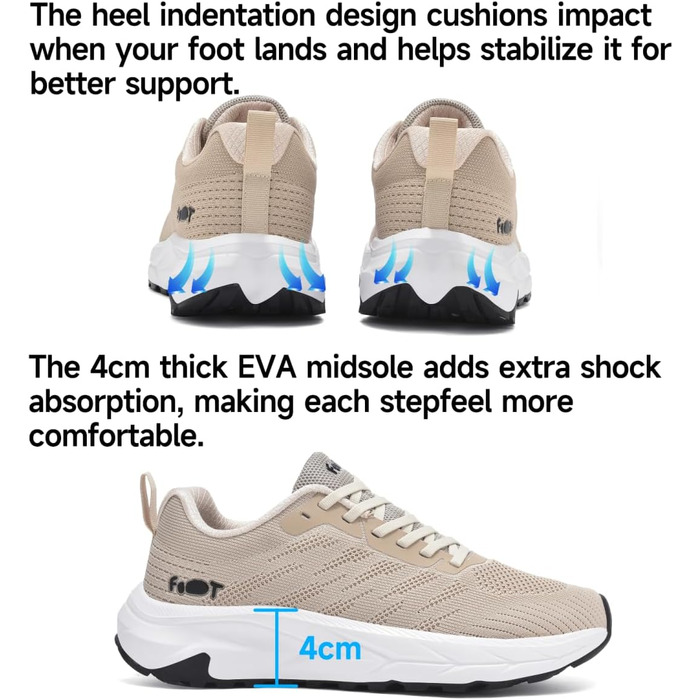 Кросівки для бігу широкі чоловічі/жіночі, зручні, дихаючі, спортивні, розмір 37-47, EU 43, бежеві
