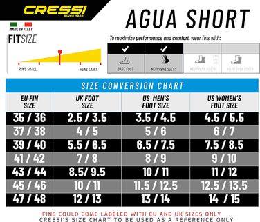 Ласти для плавання Cressi Agua Short, короткі, для басейну та моря