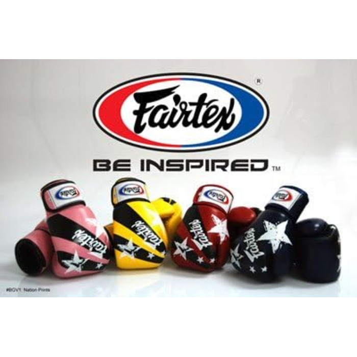 Боксерські рукавички Fairtex Nation 473 г червоні, з принтом