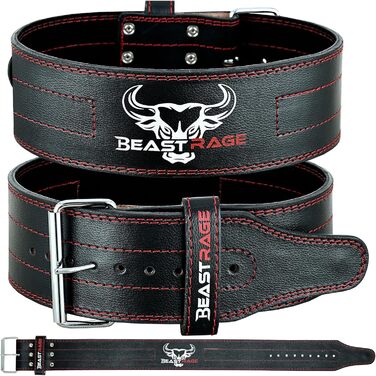 Пояс для пауерліфтингу BEAST RAGE, 5 мм, шкіряний, для чоловіків і жінок, 10,2 см, для присідань, тяги, силових тренувань