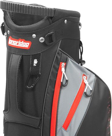 Сумка для гольфу Longridge Super Lite з 8 відділеннями, чорно-червона