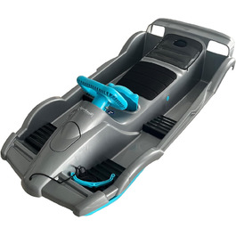 Санки Funwave AlpenGaudi Double Race для двох, сріблясті, 114x55x28 см