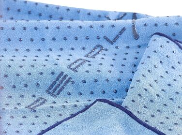 PEARL Sports Yogatuch: Рушник для йоги 2-в-1 з мікрофібри та підкладкою (для килимка для гімнастики, блакитний)