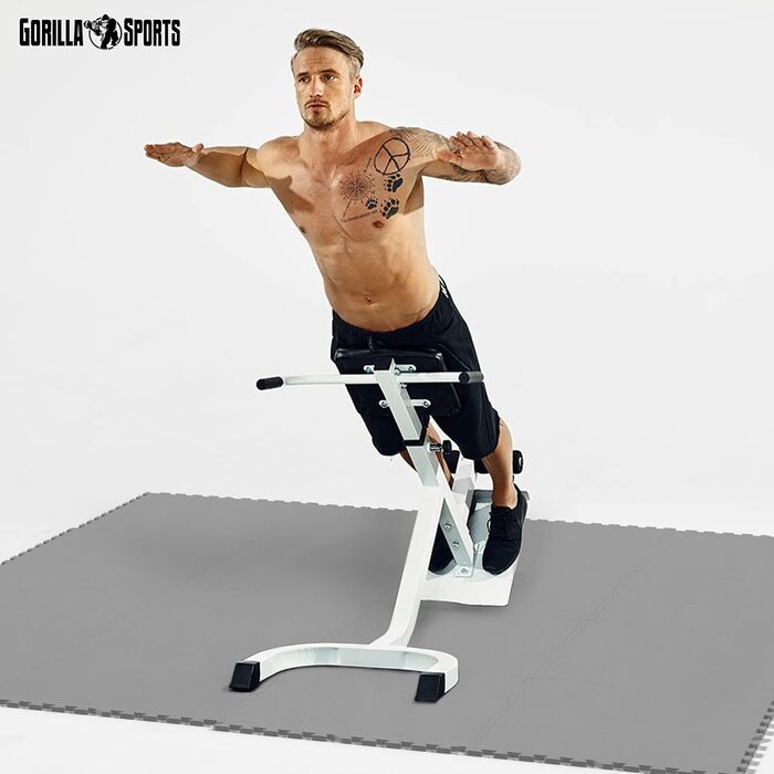 Набір захисних пазл-матів для підлоги GORILLA SPORTS, EVA-піна, 60x60x1.2 см, 16 шт (5.76 м²), протиковзкі килимки для фітнесу та тренувань, сірі