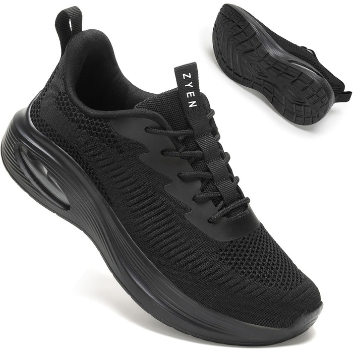 Жіночі кросівки ZYEN для широкої стопи, дихаючі спортивні кросівки, легкі та зручні бігові кросівки, снікерси для тренувань у фітнес-клубі (39 EU, чорний)