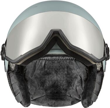 Гірськолижний шолом uvex Wanted Visor з візором, матовий, колір Navy Glacier-Rhino, розмір 58-62 см