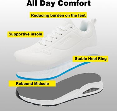 Кросівки чоловічі Situkeke для бігу, тренувань та повсякденного носіння (білі, 44 EU)