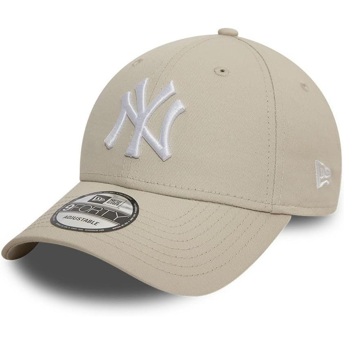 Кепка New Era New York Yankees MLB League Essential 9Forty, бежево-біла, універсальний розмір