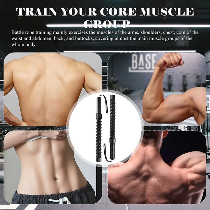 Битва мотузок Ropeless: мотузки для HIIT-тренувань без мотузки, для кардіо та силових вправ, для чоловіків та жінок