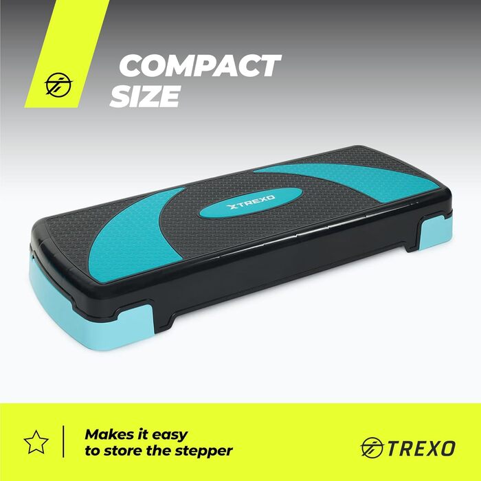 Степ-платформа TREXO для аеробіки та фітнесу, 78 x 30 см, регульована висота 10-20 см, синій