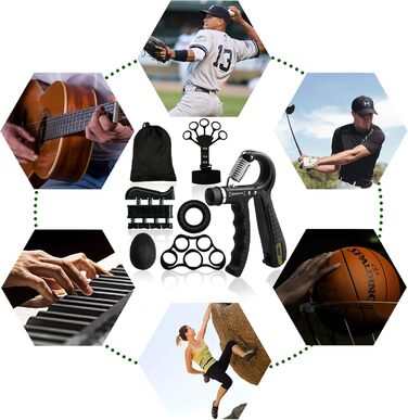 Набір для тренування рук Handtrainer 6шт: регульований тренажер хвата, підсилення зап'ястя, для фітнесу та зняття стресу