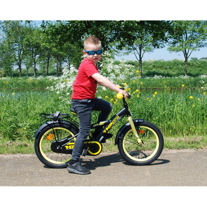 Дитячий велосипед Volare Thombike 16 дюймів для хлопчиків, чорний-жовтий