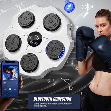 Електронна музична бокс-машина MAGIC SELECT для настінного монтажу, з LED-підсвіткою, Bluetooth, ритмічними світловими ефектами, комплектом боксерських рукавичок, 2 режими, 43x43x5 см