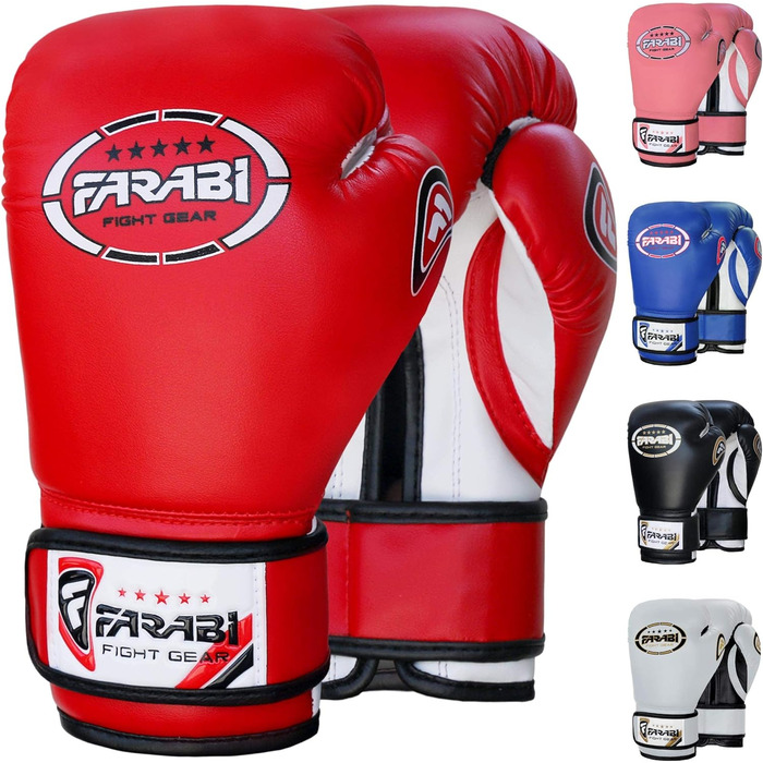 Боксерські рукавички Farabi Sports для дітей 8oz/6oz - білі. Ідеально для боксу, ММА, муай-тай, кікбоксингу та спарингу.