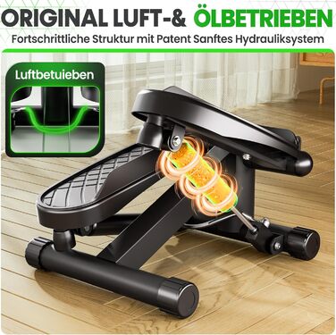 Ultrasport Swing Stepper для дому: міні-степер 2-в-1 з тросами, LCD-дисплеєм, тихий, з неслизькою поверхнею та регулюванням навантаження