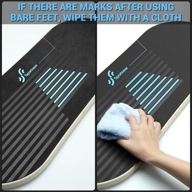 Балансборд Sportneer 7 режимів - тренажер для рівноваги, дошка для серфінгу, ролерборд, з м'ячем та стопорами (дерево)