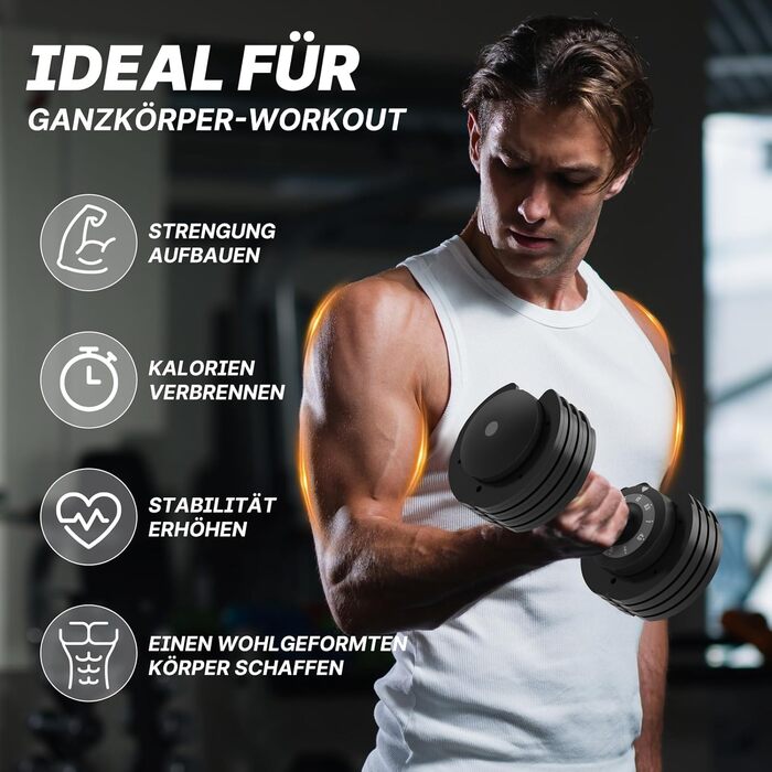 Регульовані гантелі EnterSports 12/18/27 кг з неслизькими ручками - для дому, офісу, фітнес-залу