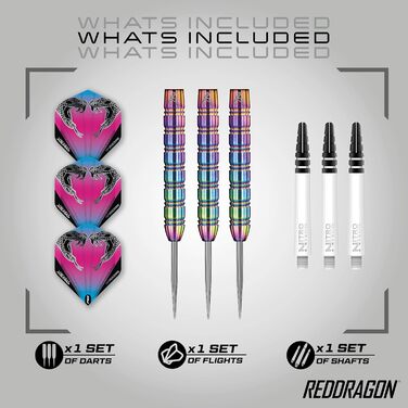 Професійний набір дротиків Red Dragon Peter Wright Snakebite 1 Wolfram 22 г з крилами та стрижнями