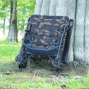 Крісло для риболовлі Angelstuhl XL, 150 кг, з підлокітниками, складне, регульована висота сидіння, широке сидіння, для кемпінгу