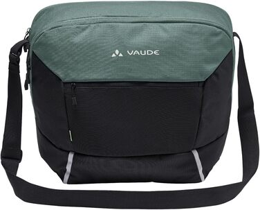 Велосумка VAUDE Cycle Messenger L 20 л з дощовиком, універсальна, чорна/зелена — месенджер для велосипеда