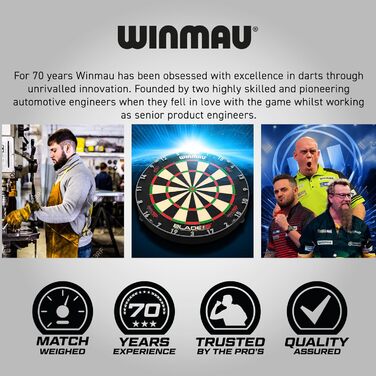 Набір для дартсу WINMAU PDC Ultimate, сталеві дротики 22 г з латуні, аксесуари, оперення та стержні