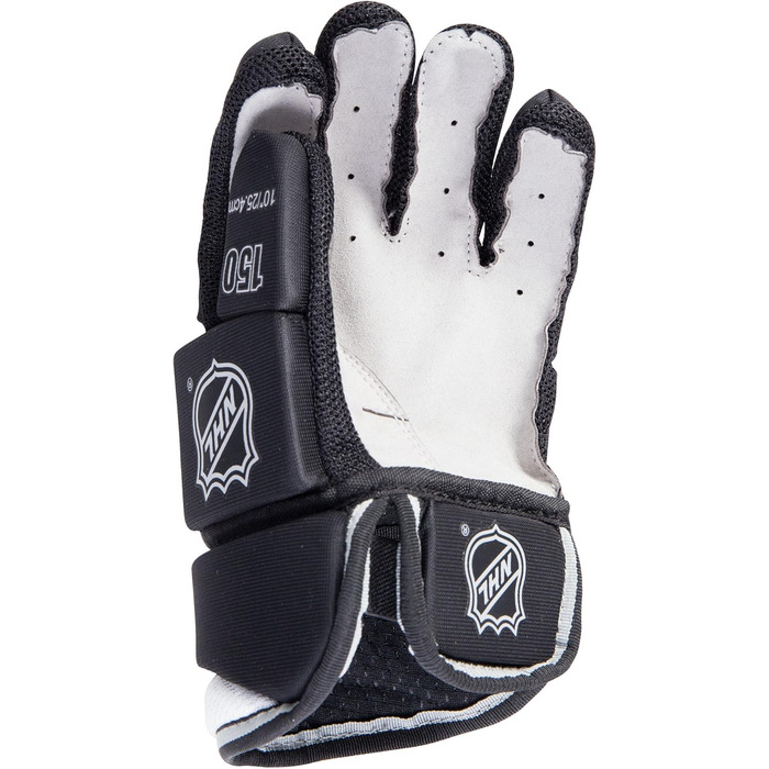 Дитячі роликові хокейні рукавички Franklin NHL SX150, чорні/сріблясті, розмір Small (10 дюймів/25,4 см)