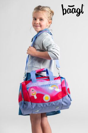 Спортивна сумка для хлопчиків Baagl, дитяча дорожня сумка, пляжна сумка. Компактна та міцна для спорту, школи та подорожей (з м'ячем для футболу)