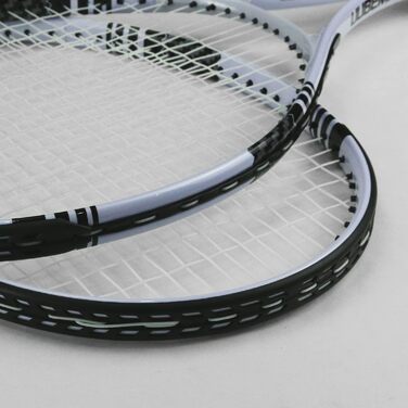 Набір тенісних ракеток для 2 гравців: легкі ракетки для дорослих, початківців та студентів, комплект з сумкою, обмотувальними ручками та тенісними м'ячами (біло/чорний)