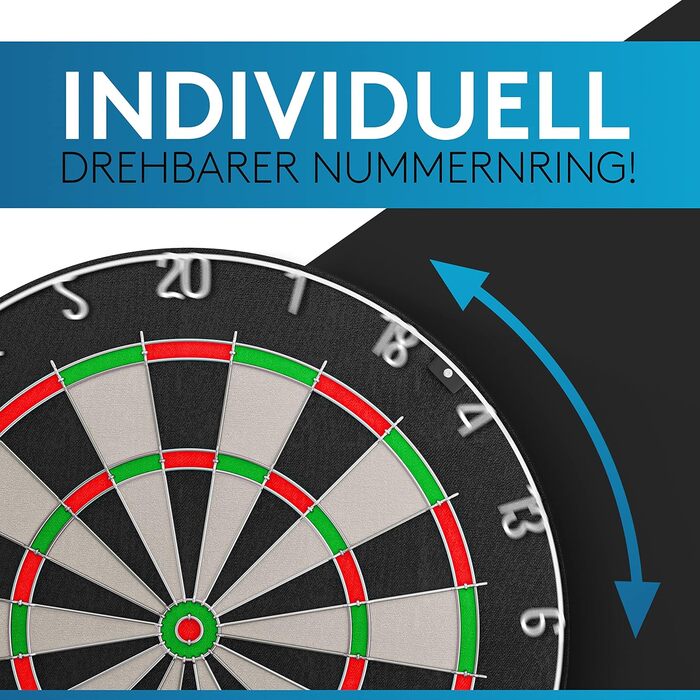 Професійний дартс DartPro DAS ORIGINAL з дротиками - сталевий дартс із сизалю преміум-класу, комплект з монтажним набором та 6 дротиками в подарунок