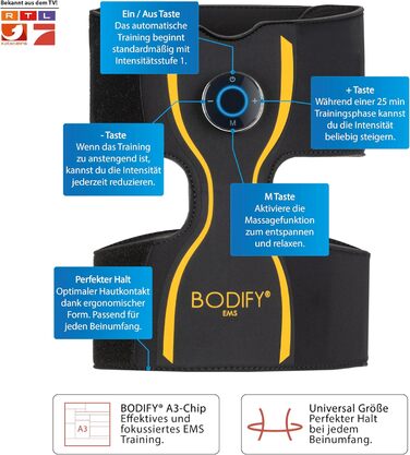 Bodify EMS-тренажер для ніг Pro – електростимулятор для зміцнення м'язів стегон, тренажер для чоловіків і жінок, оригінал