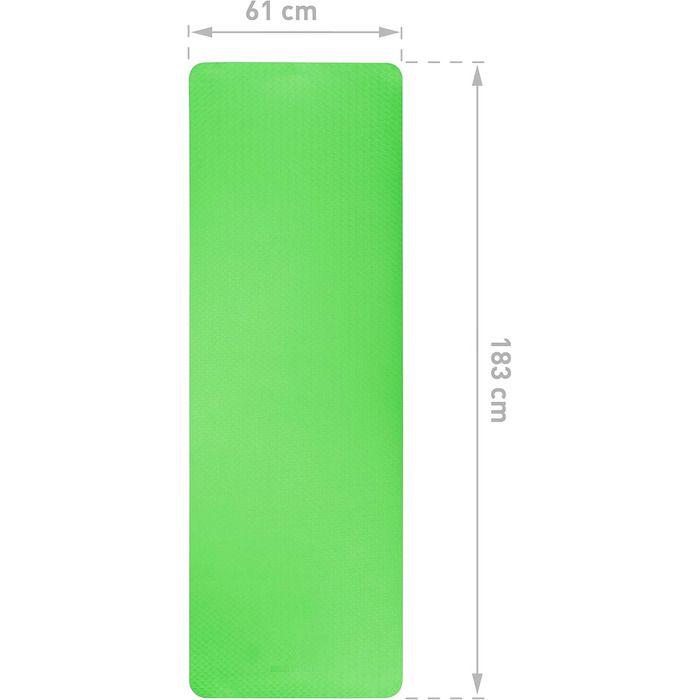 Килимок для йоги BODYMATE Premium TPE 183x61 см, нековзкий, фітнес-мат для йоги, пілатесу, спорту, товщина 6 мм, зелений