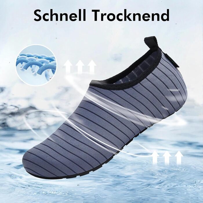 Шкарпетки для плавання SAGUARO Unisex, Швидка сушка, для чоловіків та жінок, розмір 36-47 (36/37 EU), колір: сірий