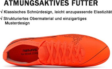 Футбольні бутси для чоловіків та юнаків, зала/штучний газон, футзал, зала, професійні, тренувальні (42 EU, помаранчевий)