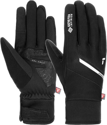 Чоловічі лижні рукавички Reusch Versa Gore-Tex Infinium, теплі та вітрозахисні, з Touch-Tec для сенсорних екранів, зимові, чорні/сріблясті, розмір 9