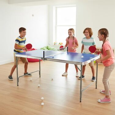 Стіл для пінг-понгу складний Fabula для дітей та підлітків, Indoor & Outdoor, розмір midi, 165x84x72 см, FASports з сіткою, ракетками, м'ячем