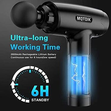 Масажер для м'язів Deep Tissue для спортсменів, ударний масаж для шиї та спини з 10 насадками, 30 швидкостей, електричний масажер, чорний