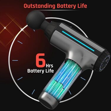 Масажер для м'язів, для спини/шиї/ноги, 6 насадок, 20 швидкостей, сірий - ідеальний подарунок