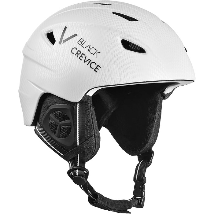 Шолом гірськолижний BLACK CREVICE Streif I, білий матовий карбон/чорний, регульований, для чоловіків та жінок