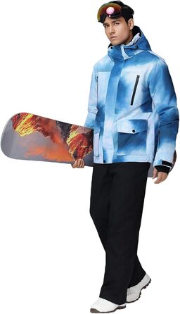 Костюм чоловічий зимовий HOTIAN для сноубордингу, катання на лижах та туризму (L, 8Blue+black)