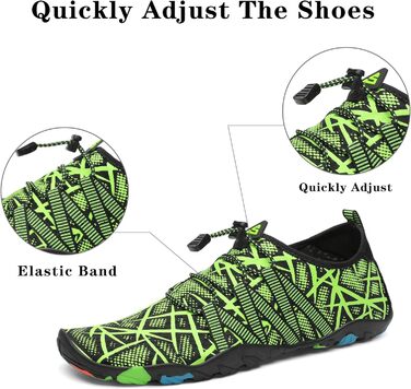 Чоботи для плавання та відпочинку на пляжі, Sagaro, для жінок, чоловіків, дітей, розмір 35-48, зелені смужки