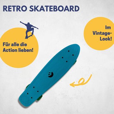 Дитячий скейтборд Penny Board Best Sporting, ретро стиль, синій, круїзер з підшипниками ABEC 5, для дітей, вінтажний дизайн